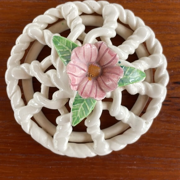 VTG Rope Porcelain Trinket Basket - Picture 3 of 7